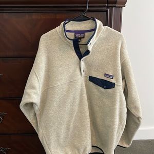 Men’s Patagonia Synchila Quarter-Snap Cream/Navy L